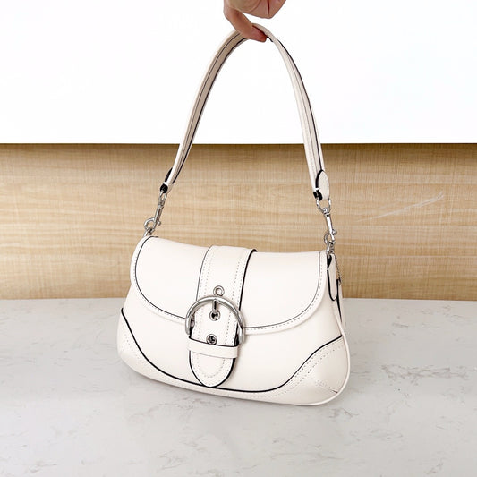Women’s Vintage Leather Hobo Bag - Front Buckle Shoulder Purse & Crossbody