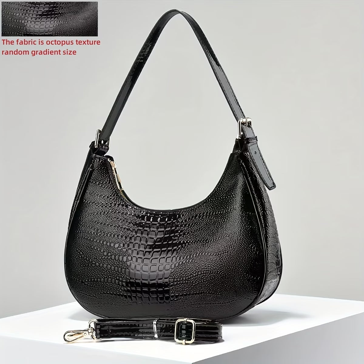 Embossed Crocodile Texture Stone Texture Body Bag, Fashionable Versatile Single Shoulder Diagonal Bag Women'S Bag
