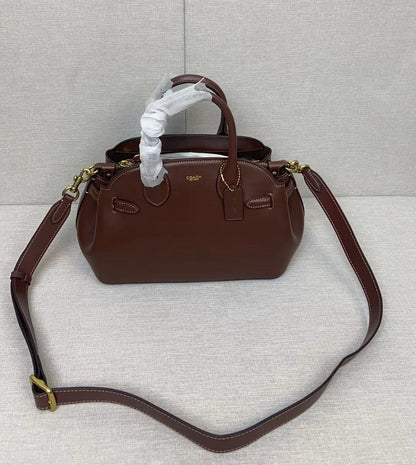 Women’s Leather Empire Carryall Bag - Dual Handle Satchel & Crossbody Shoulder Purse