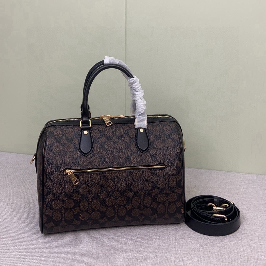 Women’s Monogram Canvas Duffle Satchel - Dual Handle Shoulder Bag & Crossbody