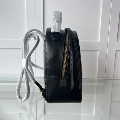 Women’s Quilted Leather Mini Backpack - Love Swallow Accent Casual Daypack Purse