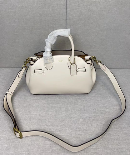 Women’s Leather Empire Carryall Bag - Dual Handle Satchel & Crossbody Shoulder Purse