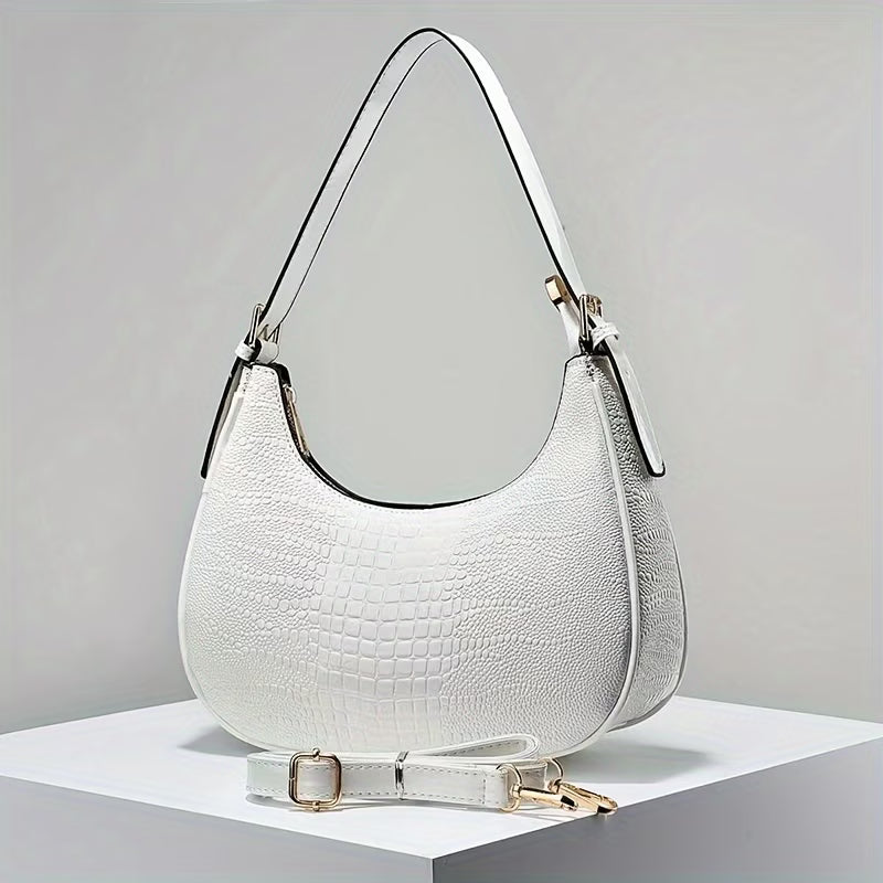 Embossed Crocodile Texture Stone Texture Body Bag, Fashionable Versatile Single Shoulder Diagonal Bag Women'S Bag
