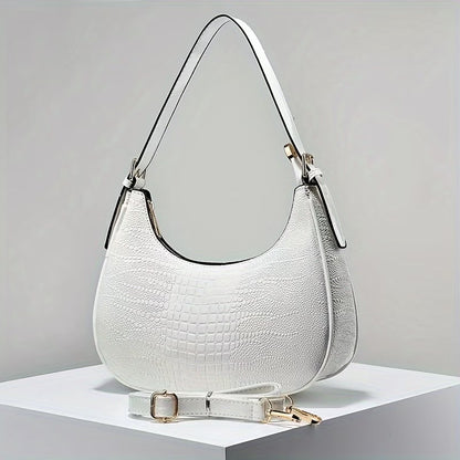 Embossed Crocodile Texture Stone Texture Body Bag, Fashionable Versatile Single Shoulder Diagonal Bag Women'S Bag