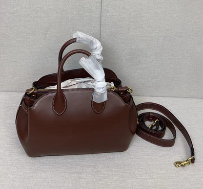 Women’s Leather Empire Carryall Bag - Dual Handle Satchel & Crossbody Shoulder Purse