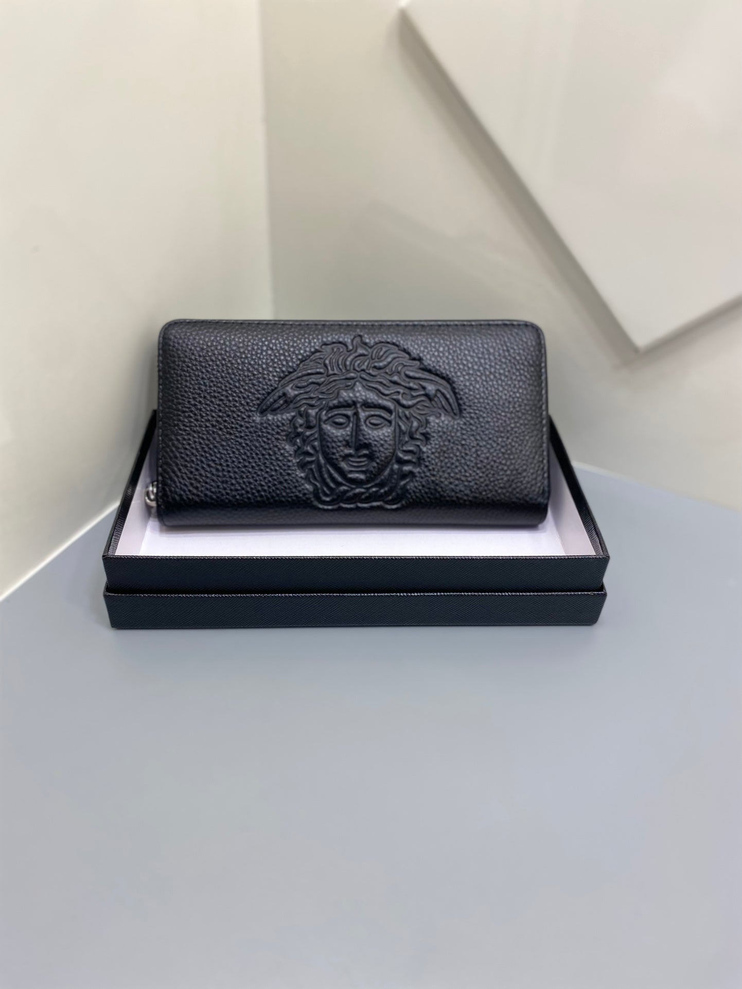 Luxury Embossed Leather Continental Wallet - Zip Around Long Organizer Clutch