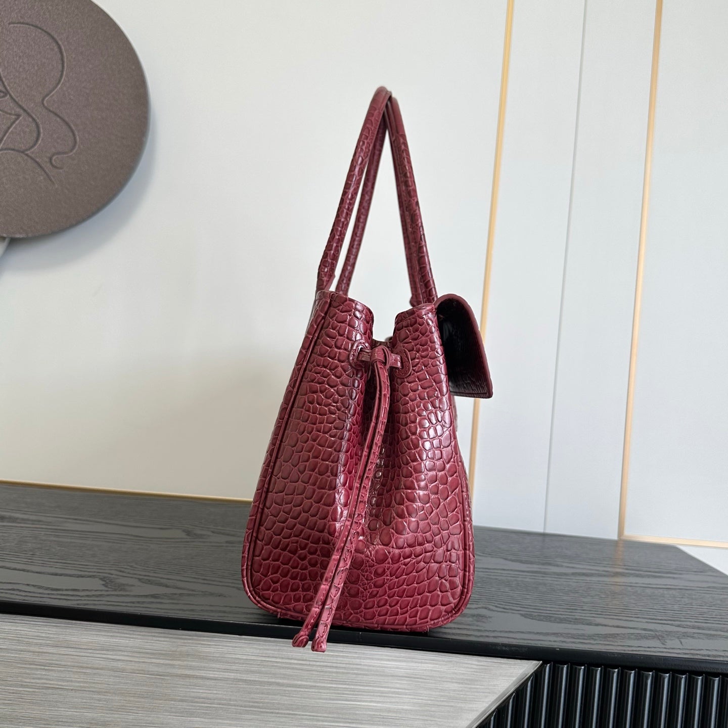 Crocodile embossed leather elegant and sophisticated