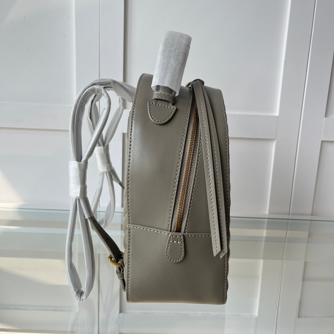 Women’s Quilted Leather Mini Backpack - Love Swallow Accent Casual Daypack Purse