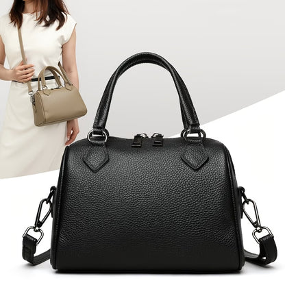 Leather Single-Shoulder Bag, Casual Women's Soft Cowhide Handbag, Versatile Full-Genuine Leather Crossbody Bag